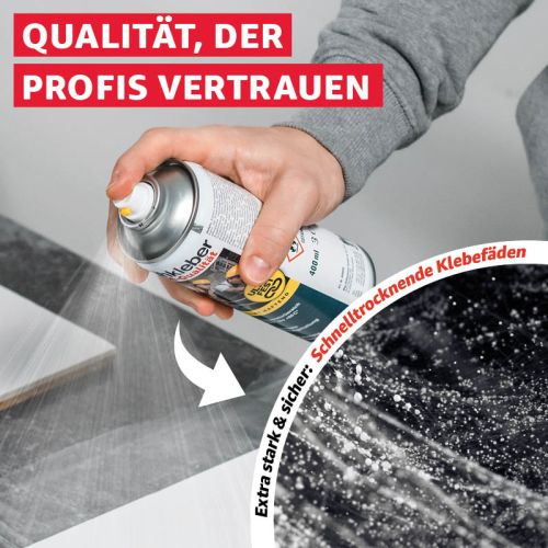 Everglue Sprühkleber in Profi-Qualität permanent haftend mit variablem Sprühkopf-Ventil 400ml Aerosol