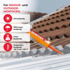 Everglue 1K MS Felsenfest für Wand- und Deckenmontage schwerer Bauteile mit sofortiger Anfangshaftung weiß 450g Kartusche