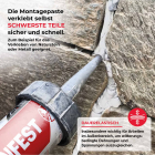 Everglue 1K MS Felsenfest für Wand- und Deckenmontage schwerer Bauteile mit sofortiger Anfangshaftung weiß 450g Kartusche