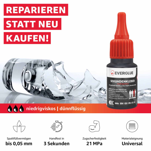 Everglue Sekundenkleber Cyanacrylat niedrigviskos 20g Dosierflasche