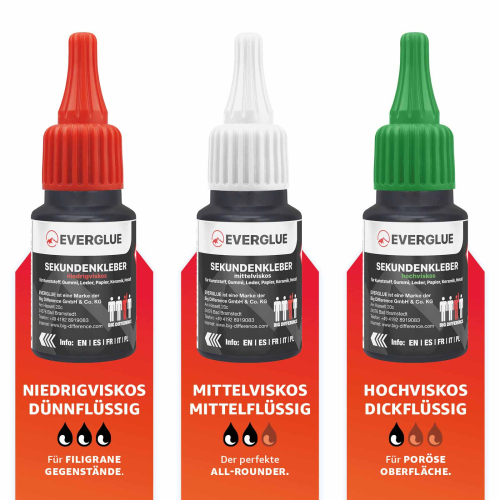 Everglue Sekundenkleber Cyanacrylat mittelviskos 20g Dosierflasche