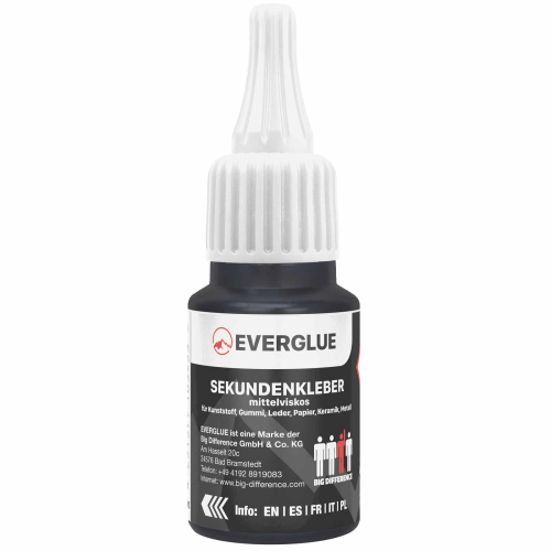 Everglue colle cyano cyanoacrylate viscosité moyenne 20g flacon de dosage