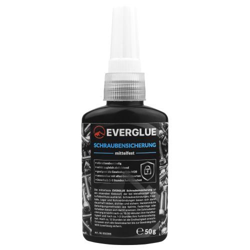 Everglue fermo per vite anaerobicodi di media resistenza resistente alle vibrazioni normalmente smontabile fino al filettatura M36 50g bottiglia dosatrice
