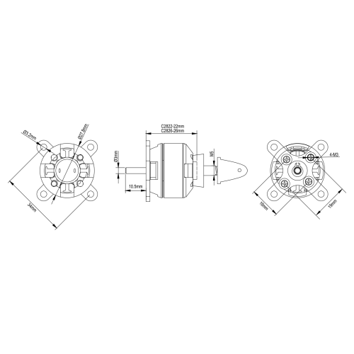 SPITZ Brushless Motor 2826-12 1350KV