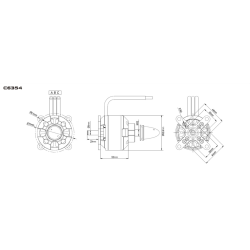 SPITZ Brushless Motor 6354-14 245KV