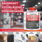 Everglue Kontaktkleber auf Lösemittelbasis bis +80°C temperaturbeständig elastisch wasserbeständig 250g Pinseldose