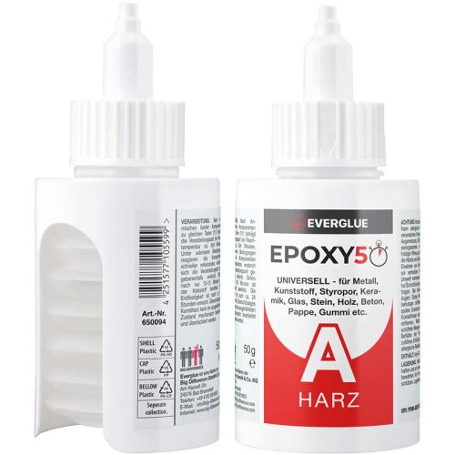 Everglue 2K 5 minute epoxy resin 100g dosing bottles 1:1