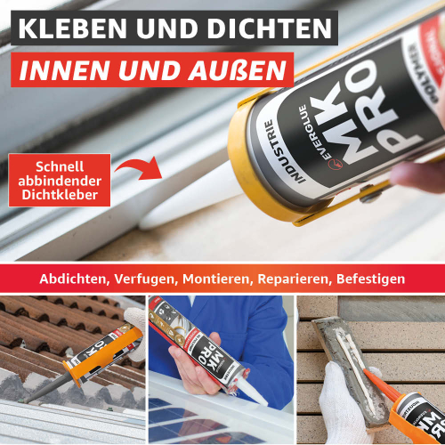 Everglue MK Pro 1K MS Polymer Klebstoff Dichtstoff UV-beständig grau 440g Kartusche