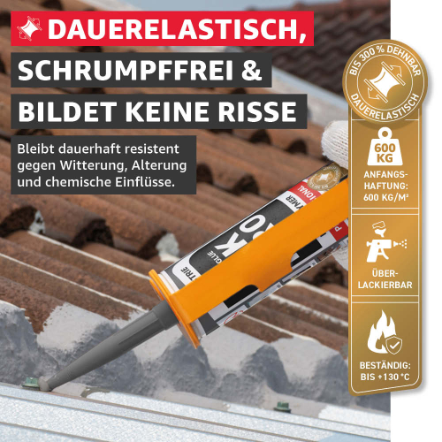 Everglue MK Pro 1K MS Polymer Klebstoff Dichtstoff UV-beständig grau 440g Kartusche