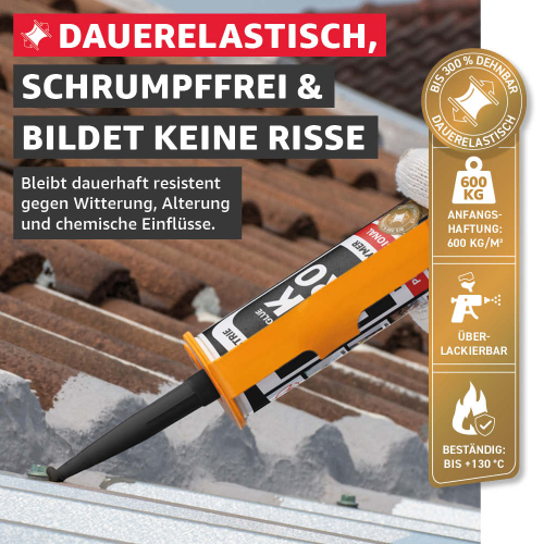 Everglue MK Pro 1K MS Polymer Klebstoff Dichtstoff UV-beständig schwarz 440g Kartusche