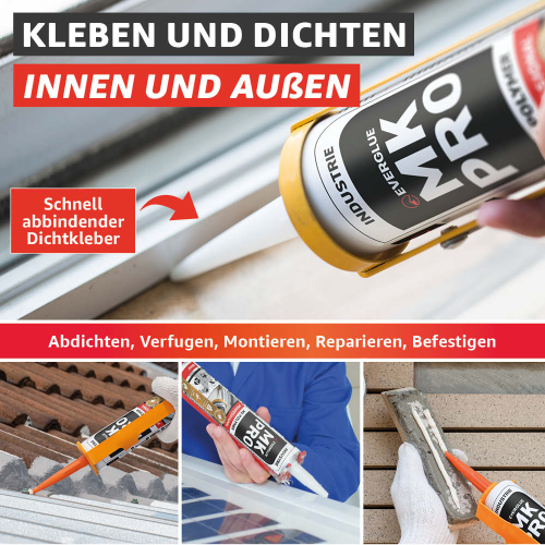 Everglue MK Pro 1K MS Polymer Klebstoff Dichtstoff UV-beständig transparent 300g Kartusche