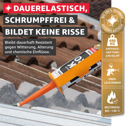 Everglue MK Pro 1K MS Polymer Klebstoff Dichtstoff UV-beständig transparent 300g Kartusche