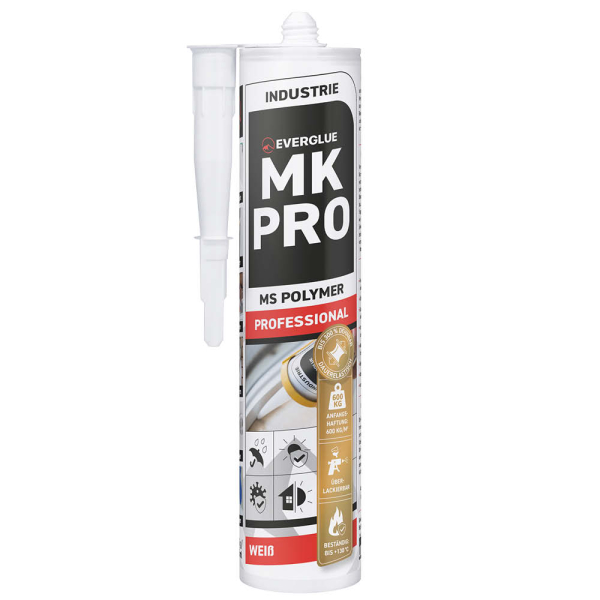 Everglue MK Pro 1K MS Polymer Klebstoff Dichtstoff UV-beständig weiß 440g Kartusche