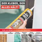 Everglue MK Pro 1K MS Polymer Klebstoff Dichtstoff UV-beständig weiß 440g Kartusche