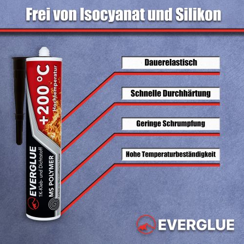Everglue 1K MS polymère adhésif scellant haute température noir 440g cartouche