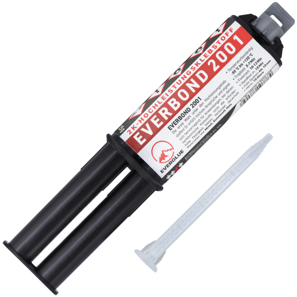Everglue 2K MMA Everbond 2001 extrem hohe Festigkeit mit Beständigkeit gegen Benzin und Kerosin weiß 25ml Doppelspritze 1:1