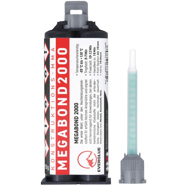Everglue 2K MMA MEGABOND 2000 extremely high strength with resistance to gasoline and kerosene 50g double cartridge 1:1