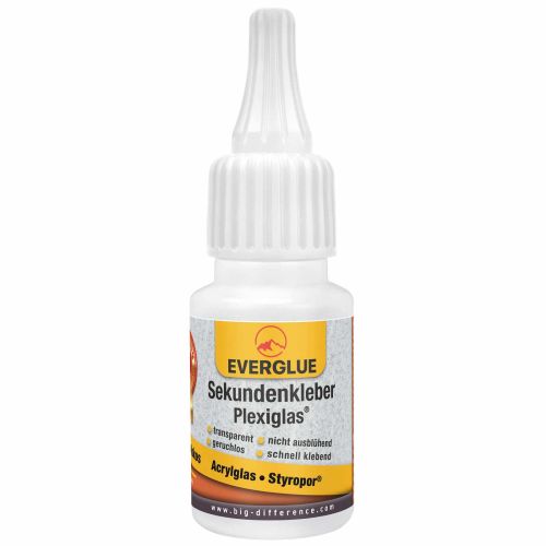 Everglue Sekundenkleber für PMMA (Plexiglas®) Acrylglas nicht ausblühend niedrigviskos 20g Dosierflasche