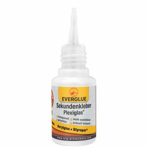 Everglue Sekundenkleber für PMMA (Plexiglas®) Acrylglas nicht ausblühend niedrigviskos 20g Dosierflasche