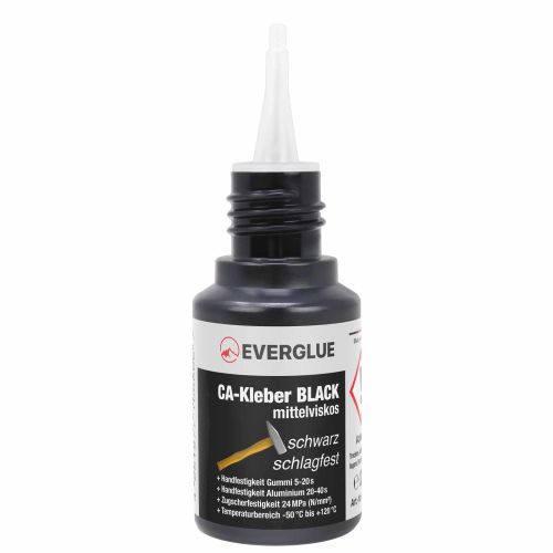 Everglue super glue black impact resistant medium viscosity 20g dosing bottle