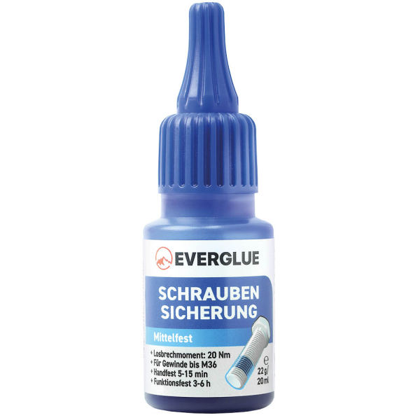 Everglue Schraubensicherung anaerob mittelfest normal demontierbar bis M36-Gewinde 22g Dosierflasche