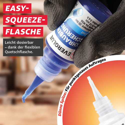 Everglue Schraubensicherung anaerob mittelfest normal demontierbar bis M36-Gewinde 22g Dosierflasche