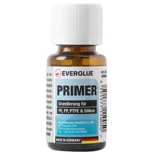 Everglue Primer Haftvermittler Grundierung für PE PP PTFE (Teflon™) Silikon transparent 15ml Glasflasche mit Pinsel