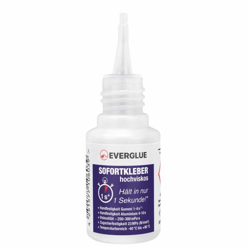 Everglue colle cyano cyanoacrylate viscosité élevée ultra-rapide 20g flacon doseur extra doux