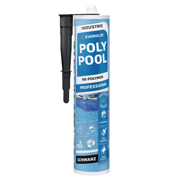 Everglue Poly Pool 1K MS Polymer Poolkleber UV-beständig schwarz 440g Kartusche