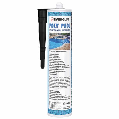 Everglue Poly Pool 1K MS Polymer Klebstoff Dichtstoff UV-beständig schwarz 440g Kartusche