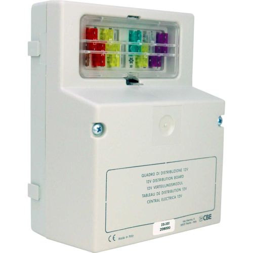 CBE DS300 12V distribution board fuse box with plastic housing and accessories (part number 209000)