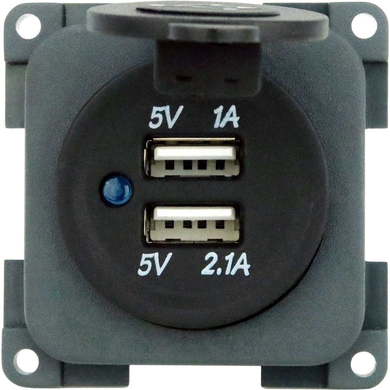 CBE MP2USB/G Einbaupanel mit 2-fach USB Ladebuchse und Status LED