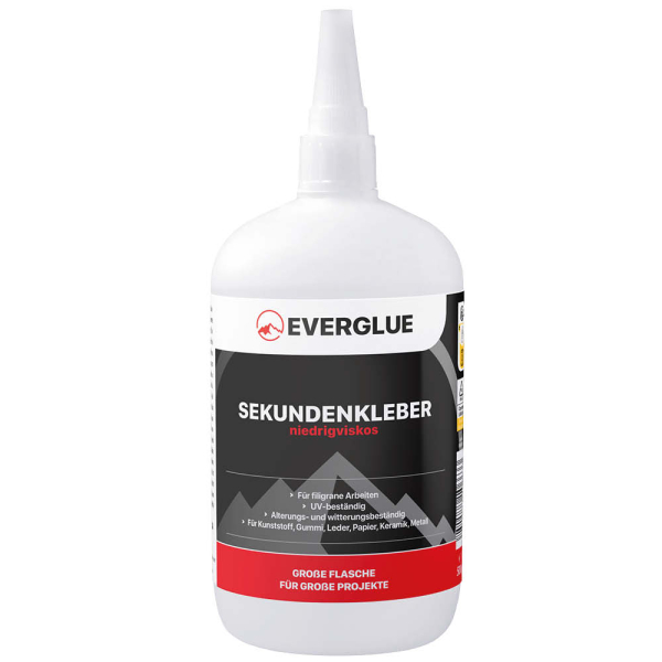 Everglue Sekundenkleber Cyanacrylat niedrigviskos 500g Dosierflasche