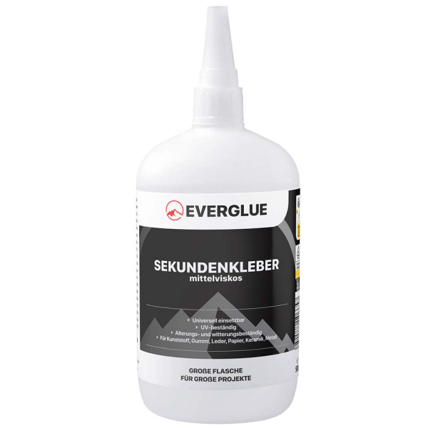 Everglue Sekundenkleber Cyanacrylat mittelviskos 500g Dosierflasche