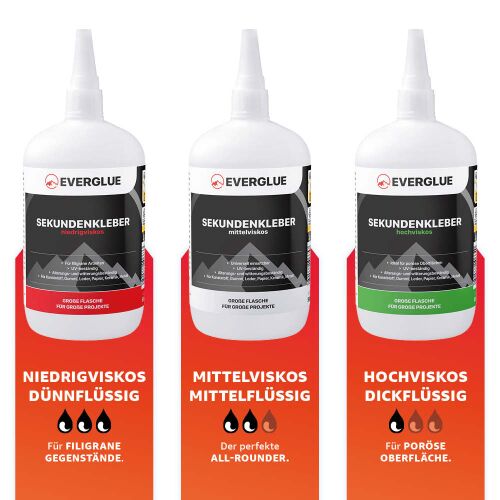 Everglue super glue cyanoacrylate medium viscosity 500g dosing bottle