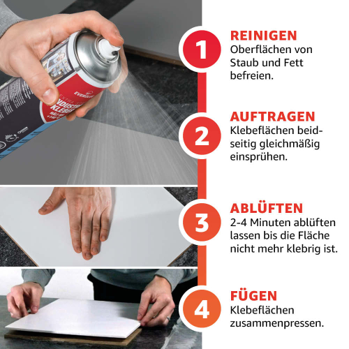Everglue Industriekleber Extra Stark 140 Sprühkleber temperaturbeständig permanent haftend nicht korrigierbar 500ml Aerosol