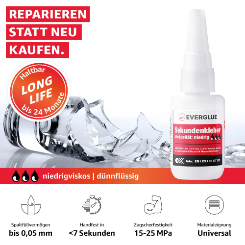 Everglue Sekundenkleber Cyanacrylat niedrigviskos extra...