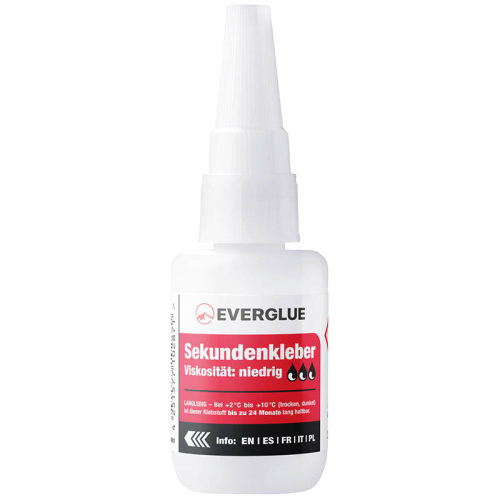 Everglue super glue cyanoacrylate low viscosity extra long storable 20g dosing bottle