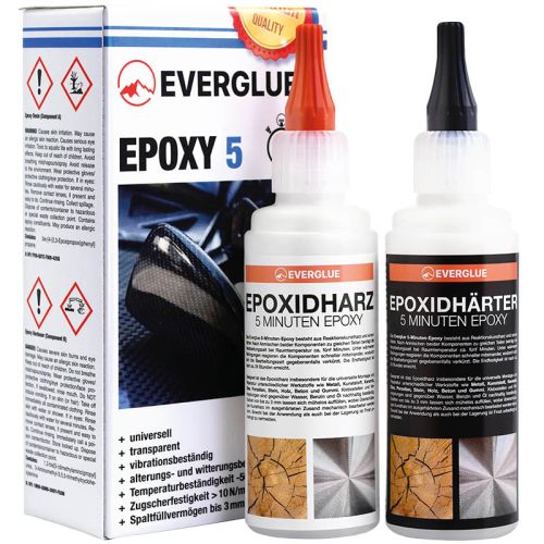 Everglue 2K 5 minute epoxy resin 200g dosing bottles 1:1