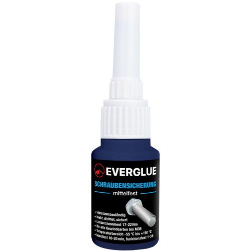 Everglue arrêt de vis anaérobie de force moyenne résistant aux vibrations normalement démontable jusquau filetage M36 10g flacon de dosage