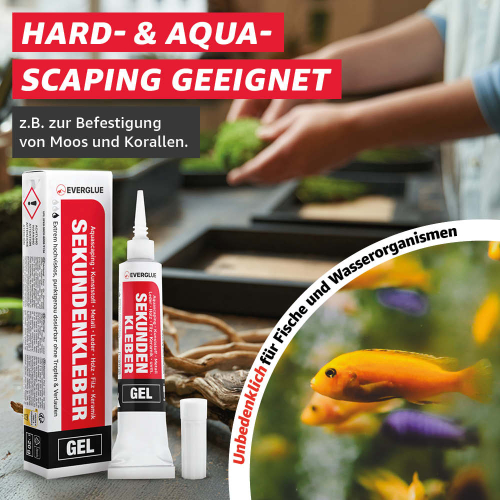 Everglue Sekundenkleber Gel Korallenkleber Aquascaping tropffrei transparent 20g Tube