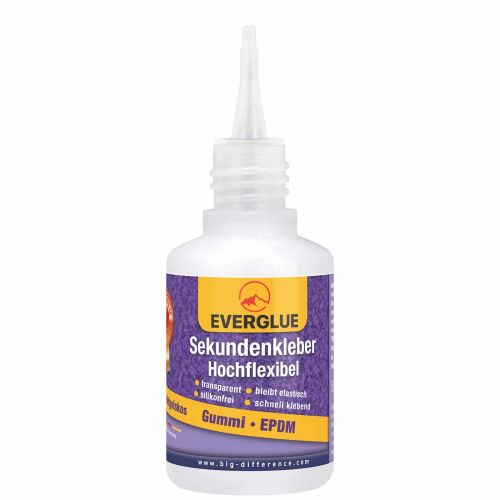 Everglue colle cyano cyanoacrylate viscosité moyenne très flexible 50g flacon de dosage