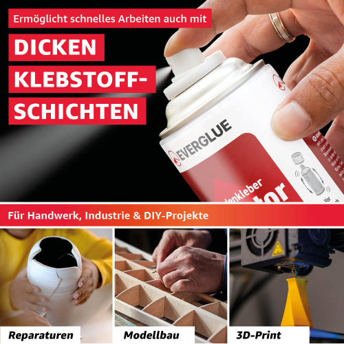 Everglue Aktivator Spray Aushärtungsbeschleuniger für Sekundenkleber 200ml Aerosol